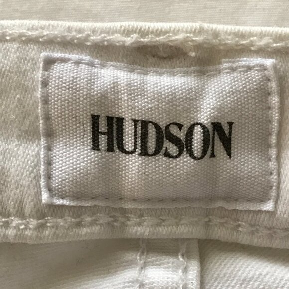 Hudson High Rise Barbara Ankle Super Skinny Jeans Women size 28 White Stretch - Picture 3 of 15